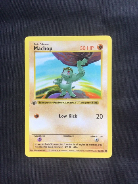 First Edition Machop POKEMON CARDS: BASE Set 1st Edition Common: Machop 52/102 £21.00 ...
