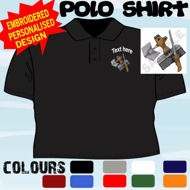 Personalised Embroidered Drywall Installer Plasterer Workwear T Polo Shirt