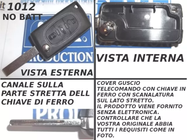 Guscio cover scocca chiave telecomando FIAT ULYSSE LANCIA PHEDRA 3 tasti no logo