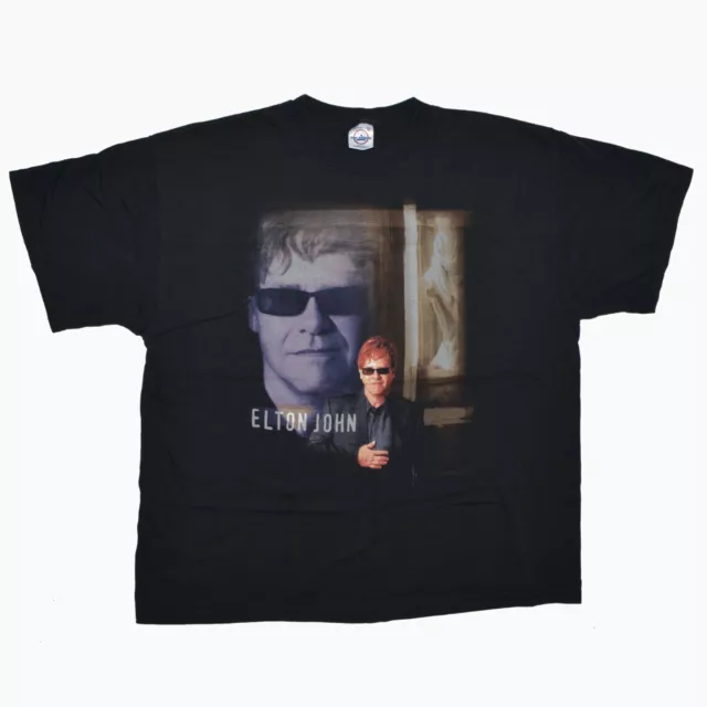 VTG ELTON JOHN Concert Tour T Shirt size XL Black Faded 2001 West Coast ...