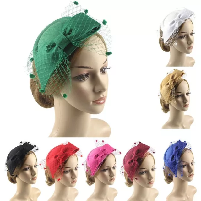 Feathers Mesh Bow Tea Party Headwear With Clip Bridal Wedding Fascinators Hat