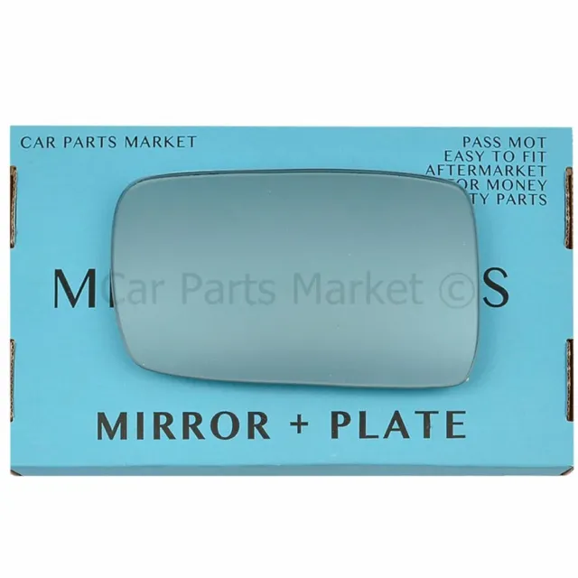 For BMW 3 Series E46 Coupe 98-05 Left side Blue wing mirror glass with plate