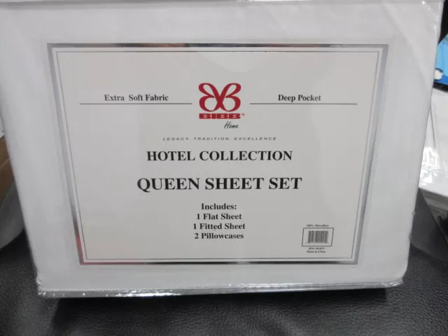 QUEEN Sheet Sets PURE WHITE HOTEL COLLECTION  EXTRA SOFT DEEP FITTED MICROFIBER