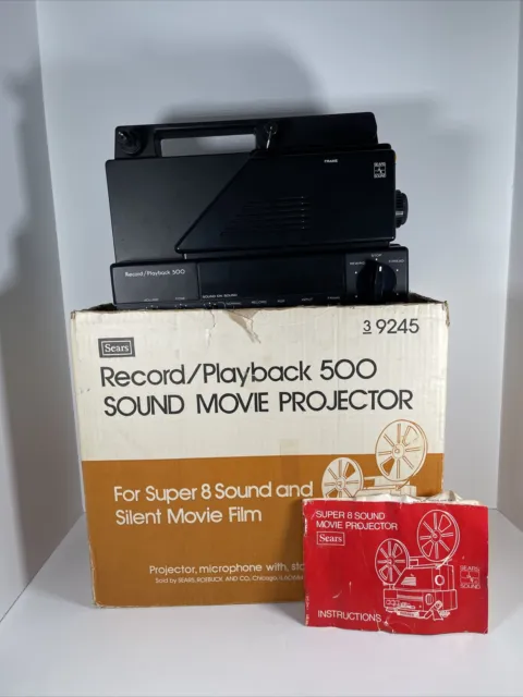 Sears Record/Playback 500 Sound Movie Projector  Super 8 Sound Silent 9245 READ