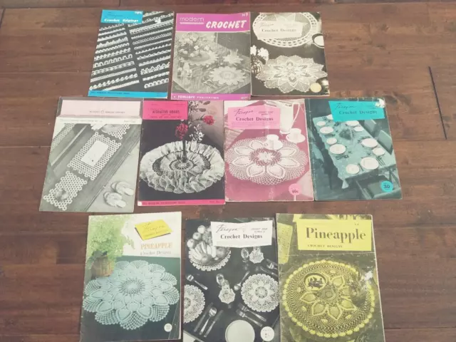 10 X Crochet Books Paragon, Coats, Doilies, Edgings