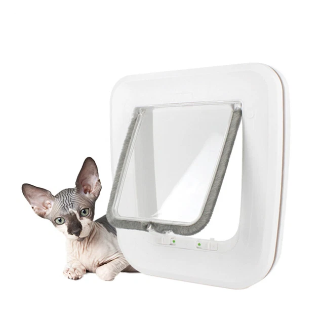 Agujero de puerta a prueba de gatos Pet Entry Exit Door ABS cierre automático