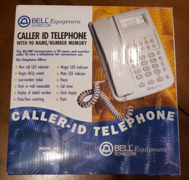Bell Equipment Sonecor Caller ID Telephone 90 Name/Number Memory BE-90P