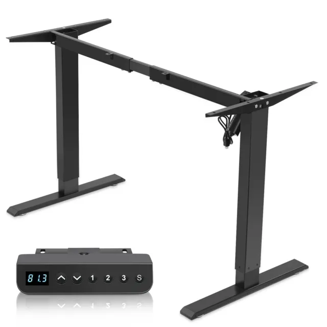 Electric Standing Desk Frame Height Adjustable Low Noise Motor Black/White