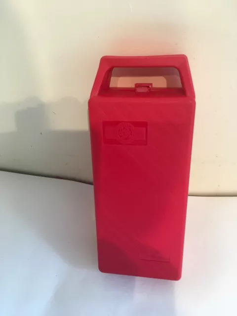 Vintage Retro Red Cassette Tape Storage Carry Case Box Holds 12 Tapes