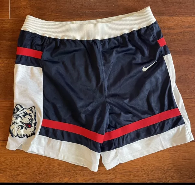 Vintage 90s NCAA Nike Game Worn UCONN Huskies Basketball Shorts size XL