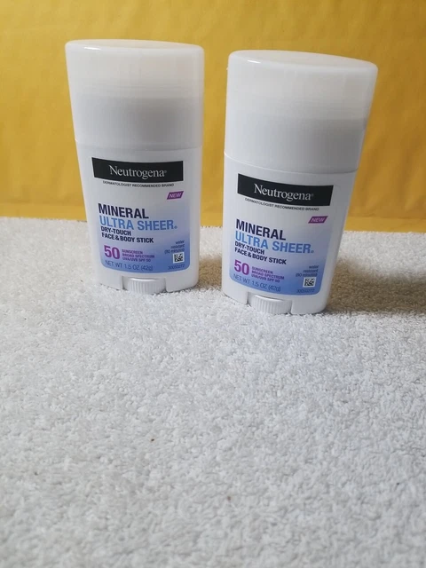 Neutrogena Ultra Sheer Spf 50 Sunscreen face and body Stick 1.5oz. Lot of 2