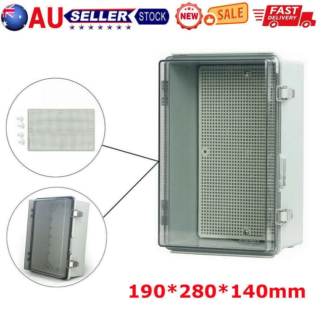 ELECTRICAL ENCLOSURE BOX Rubber Seal Wall Mount Hinged Clip Lock ABS