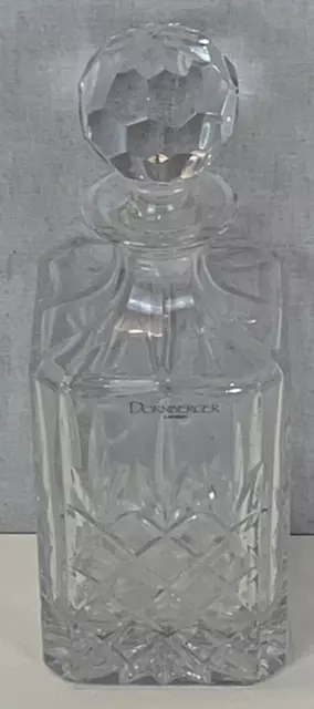 Vintage Chomette Dornberger London Decanter Cut Crystal Large Clear Glass Square