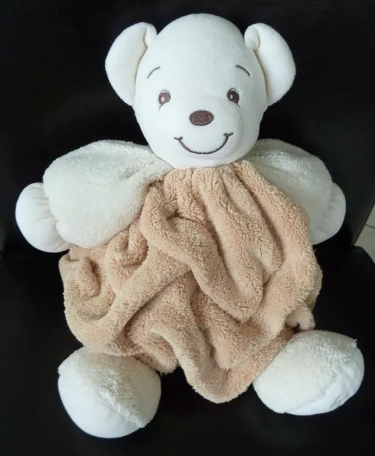 *. Doudou Peluche Boule Kaloo Ours Plume Beige Marron Blanc Gm 30 Cms  - Ttbe