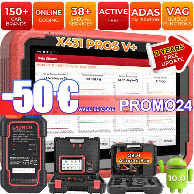 LAUNCH X431 PRO3S Pros V5.0 Auto OBD2 Scanner Codage ECU Systèmes Complète FR