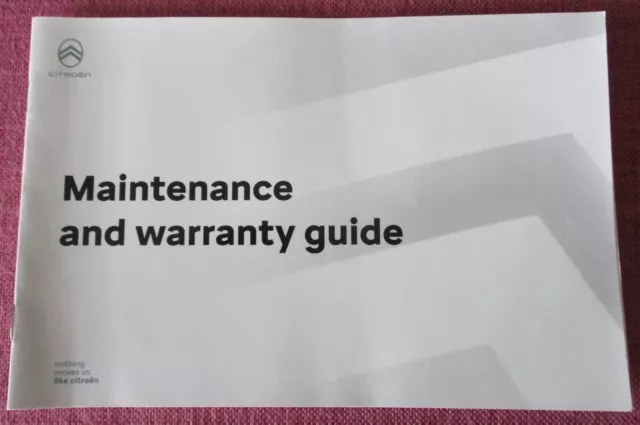 (2022) Citroen Service Book. C4 Berlingo C3 Aircross Relay. Not Handbook Manual