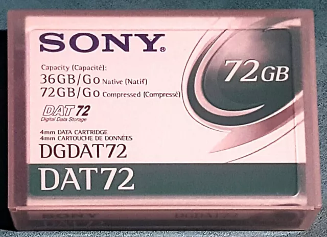 SONY DAT72 - 1 x CARTOUCHE 36/72GB DGDAT72 - 4 mm DATA - NEUVE