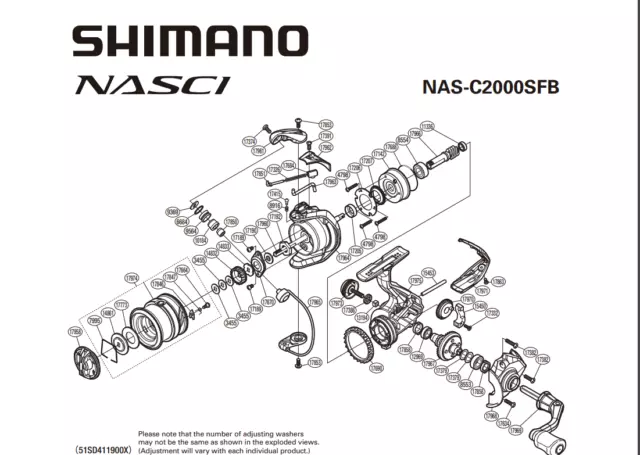 Pièces de Rechange Original Moulinet Shimano NASCI C2000S Fb Tous Les Disponible