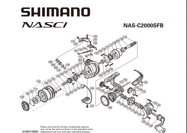PIÈCES DE RECHANGE Original Moulinet Shimano NASCI C2000S Fb Tous Les