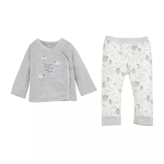 Mud Pie E0 Counting Sheep Kids Baby Boy Girl Cotton 2-Piece Pant Set 11010155