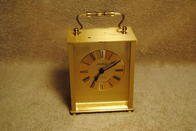 Seth Thomas Desk Mantel Clock Quartz 424 Pembroke Gold Color West Germany