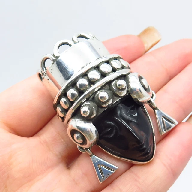 Koral Jewelry Marquise Black Onyx Ring - 925 Sterling Silver, Vintage Boho Style, Gift Box Included