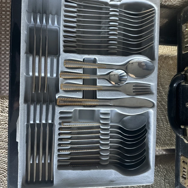 Ménagère 72 Pièces Dorée Or Fin 24 Carats – Acier Inoxydable SBS