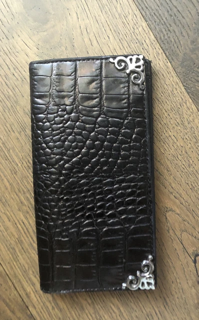 Pre-Owned Brighton Croc Embossed Leather Wallet 7x 3.5