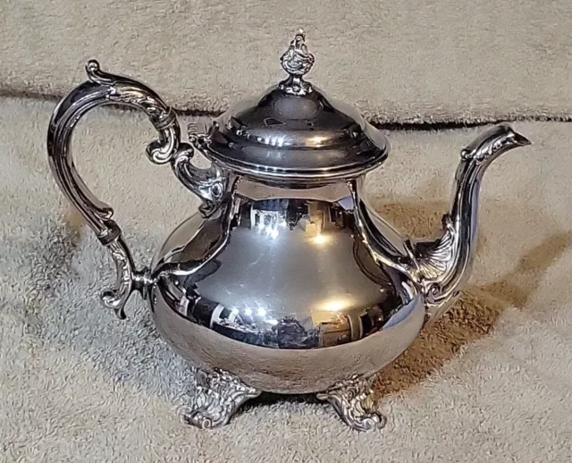 Antique Vintage Gorham Silver Plate Tea Pot YC1902 Teapot Silverplate 2 3/4 Pint