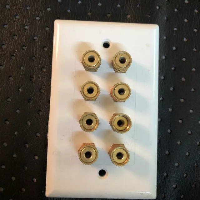 Home Theater Speaker Wall Plate Outlet 4 Speaker Panel Banana Binding Post Plug