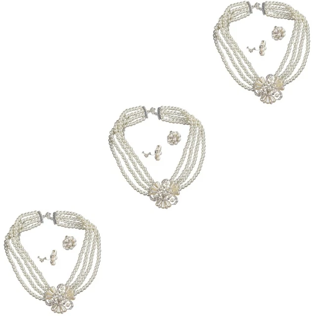 3 Sets Dekorative Elegante Perle Set Schmuck Für Frauen