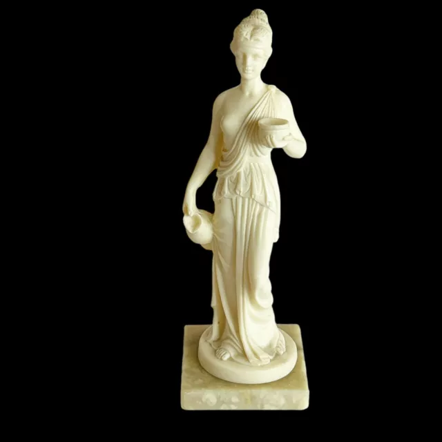 Stonelite Lady Statue Marble Base Made in Italy Figurine Goddess Ancient 11.5" H