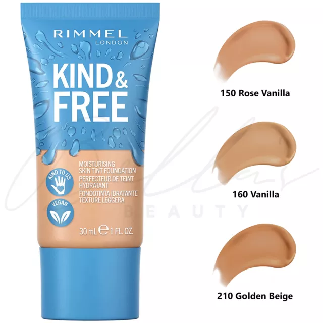 RIMMEL Kind & Free Moisturising Skin Tint Foundation Vegan 30ml *CHOOSE SHADE*