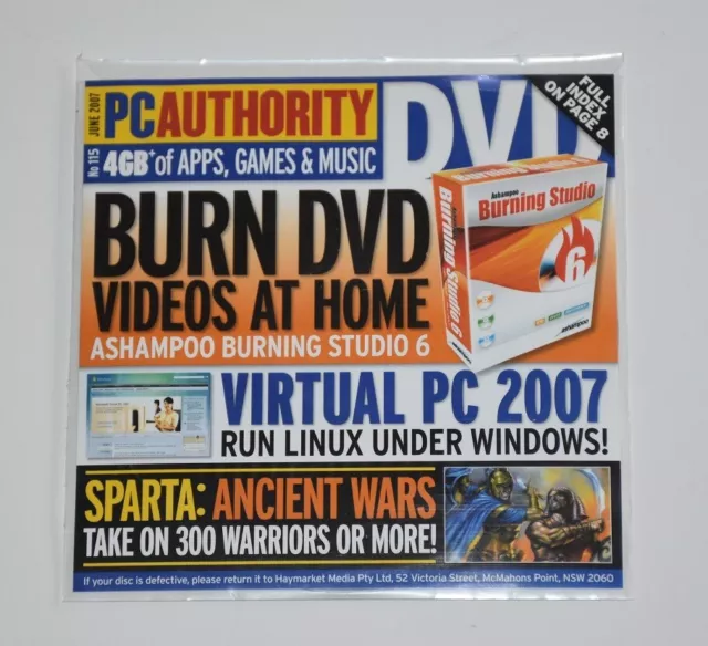 PC AUTHORITY June 2007 Issue 115 DVD BURN DVD VIDEOS AT HOME ASHAMPOO BURNING