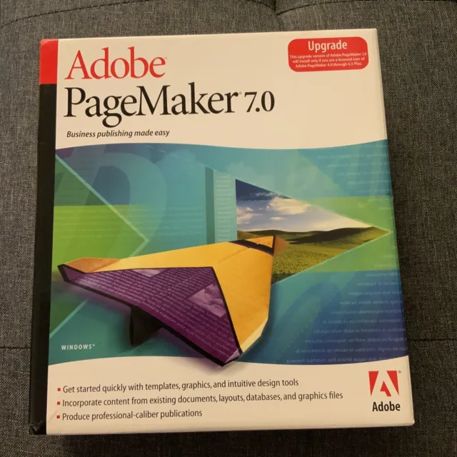 NEW Adobe PageMaker 7.0 Education UPGRADE Version - MAC COMPLETE