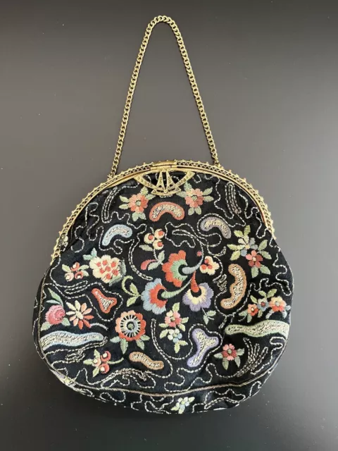 Jugendstil Handtasche Perlenbeutel Operntasche Börse ANTIK