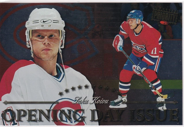 1997 Pinnacle Beehive Saku Koivu Opening Day 4" X 6" Oversize-Numbered /1000