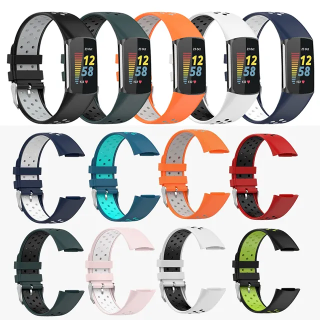 For Fitbit Charge 5/6 Watch Strap Replacement Silicone Wrist Band Strap Bracelet