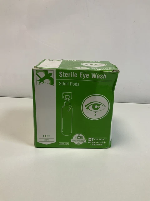 Confezione da 25 x 20 ml baccelli sterili per lavaggio occhi - irrigazione o pulizia di ferite minori