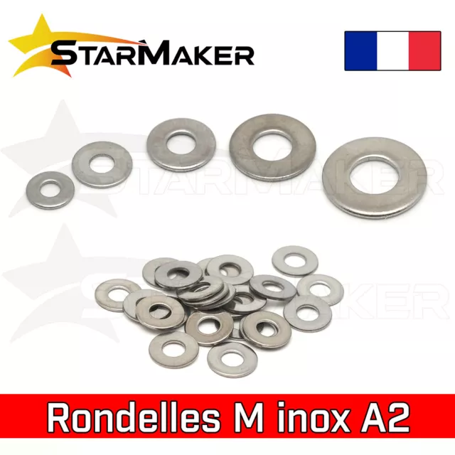 Rondelles Moyennes M Inox A2 - M1.6 M2 M2.5 M3 M4 M5 M6 M8 - Lots 5 à 100 pcs