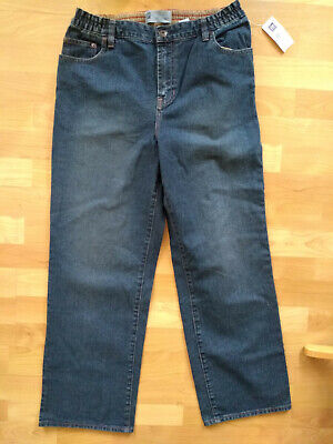 Jeans blu nuova con etichette Gap vestibilità rilassata donna bambini W33"" x L28"" taglia 12 / età 14