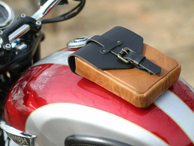 New Magnetic Leather Tank Bag / For Harley Davidson Motorcycles Double Color