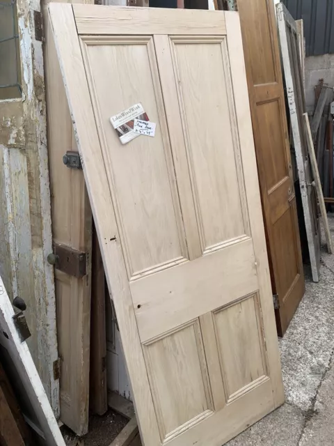 RECLAIMED - STRIPPED PINE - 4 PANEL - OLD FRONT DOOR  (Victorian / Vintage)