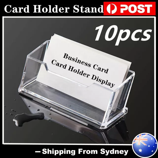 10X Business Card Holder Display Clear Desktop PMMA Stand Plastic Desk Shelf AU