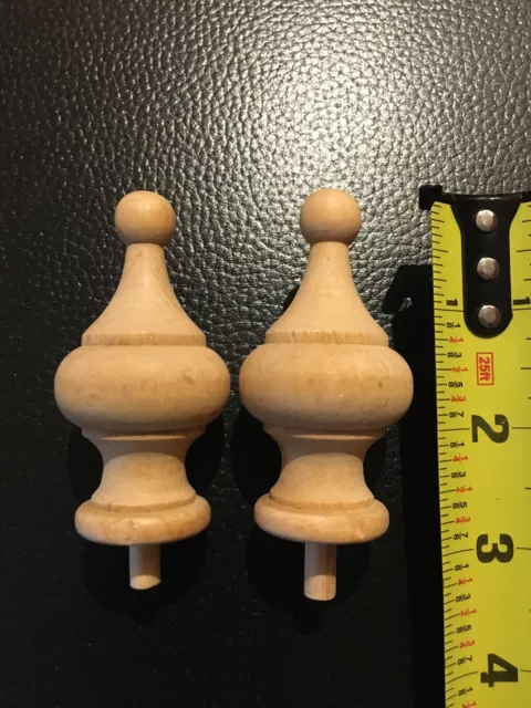 Solid Wood Finials - Set Of 2 ( 2-3/4” Tall ) Completely new.