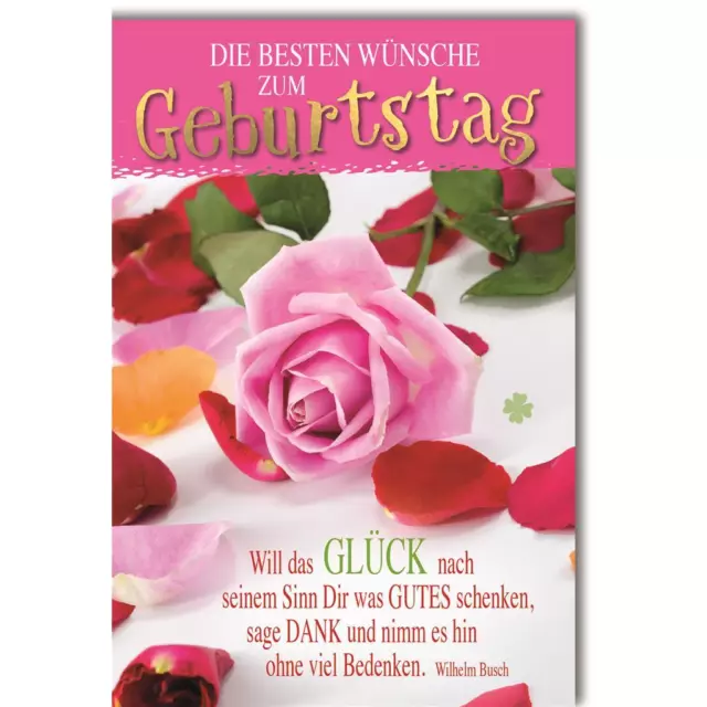 GEBURTSTAG GLÜCKWUNSCHKARTE im Format 11,5 x 17 cm mit Umschlag