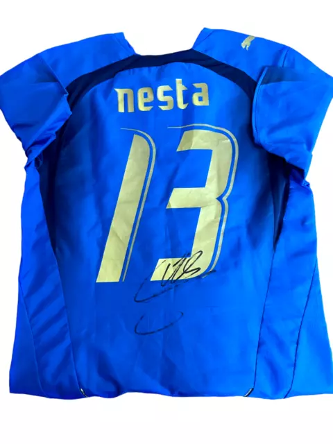 Maglia Italia Italy Nesta Autografata Signed No Match Worn Shirt Coa