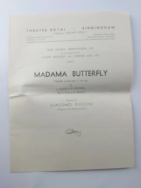 Theatre Royal Birmingham Madama Butterfly Luisa Malagrida Maria Teresa Mandalari