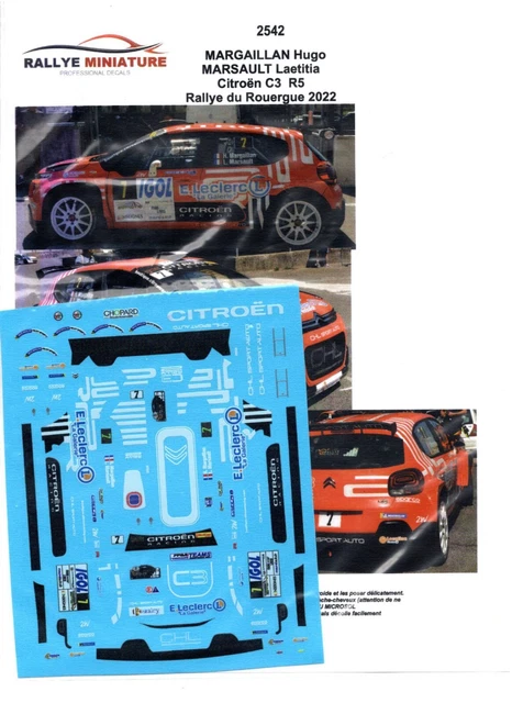Décalcomanie 1/43 Citroën C3 R5 Bruno Longépé Rallye Suisse Normande 2021 - Neuf