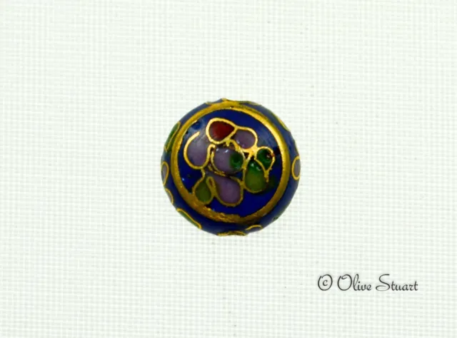 Oriental Cloisonne Beads Loose disc/button 12mm x 6mm
